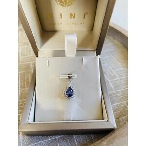 FINI Dream Jewelry Teardrop Tanzinite Pendant with Silver Setting